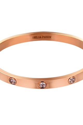 Cofanetto orologio al quarzo in acciaio e bracciale in cristalli Plaza