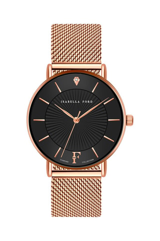 Cofanetto orologio al quarzo in acciaio, diamante e bracciale con perla fine Naomi