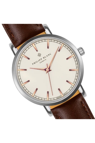 Cofanetto orologio al quarzo in pelle e bracciale in pelle