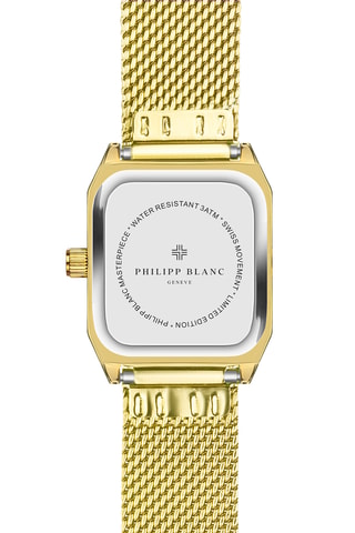 Orologio al quarzo in pelle, placcato Ion argento e diamante Olympe