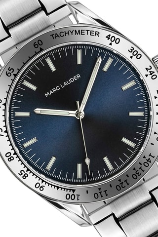 Cofanetto orologio al quarzo in acciaio e bracciale in pelle