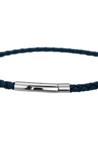 Cofanetto orologio al quarzo in acciaio e bracciale in pelle