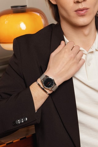 Orologio al quarzo in acciaio Huttwil - Argentato