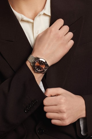 Orologio al quarzo in acciaio St Moritz - Argentato