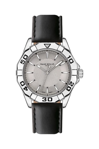 Orologio al quarzo in pelle Seeberg - Nero e argentato
