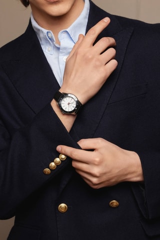 Orologio al quarzo in pelle Walen - Nero e argentato