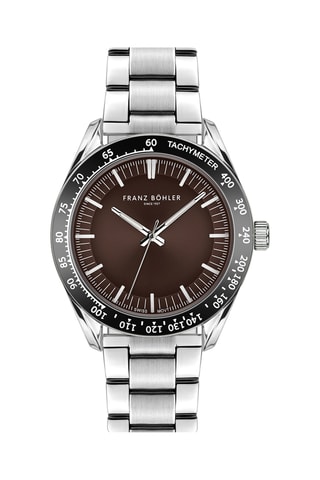 Orologio al quarzo in acciaio Maggiore - Tachimetro - Argentato e nero