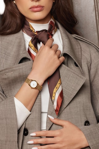 Orologio al quarzo in acciaio Lej da Staz - Dorato