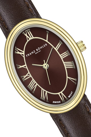 Orologio al quarzo in pelle Bachalp - Marrone e dorato