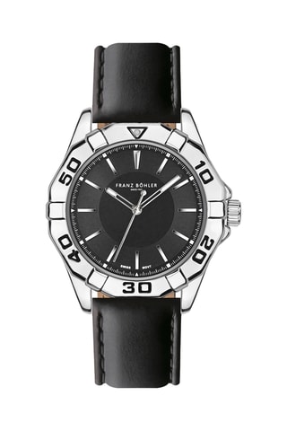 Orologio al quarzo in pelle Totensee - Nero e argentato