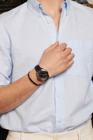 Orologio al quarzo in pelle Totensee - Nero e argentato