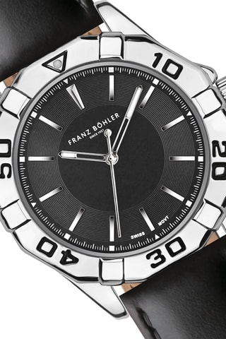 Orologio al quarzo in pelle Totensee - Nero e argentato