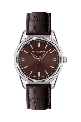 Orologio al quarzo in pelle Rotsee  - Marrone e argentato