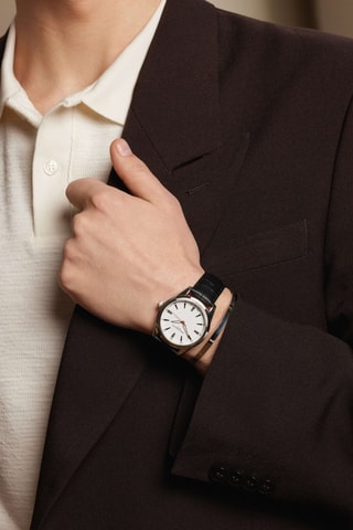 Orologio al quarzo in pelle Thun - Nero e argentato