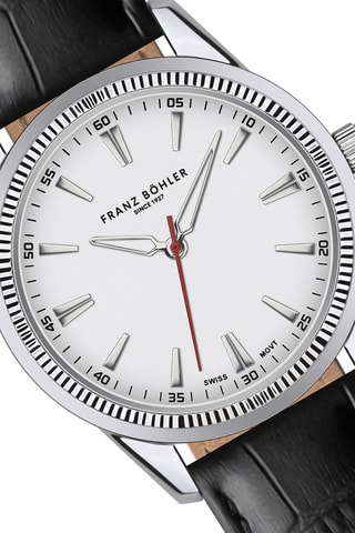 Orologio al quarzo in pelle Thun - Nero e argentato
