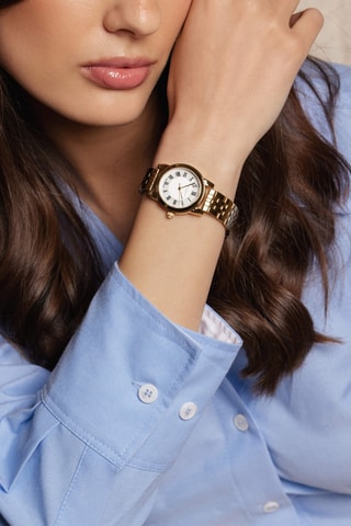 Orologio al quarzo in acciaio Zurich - Dorato