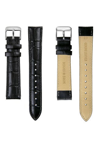 Orologio al quarzo in pelle Katzensee - Nero e argentato