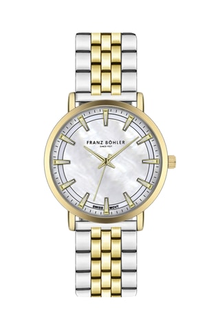 Orologio al quarzo in acciaio Lugano - Argentato e dorato