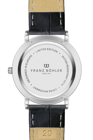 Orologio al quarzo in pelle Alpnach - Nero e argentato