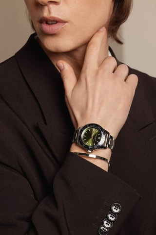 Orologio al quarzo in metallo Baldegg - Cronometro - Argentato