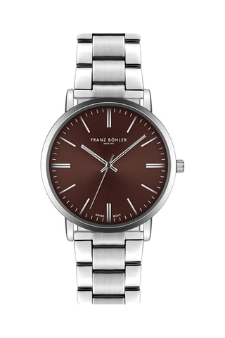 Orologio al quarzo in acciaio Lungern - Argentato