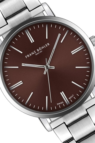 Orologio al quarzo in acciaio Lungern - Argentato