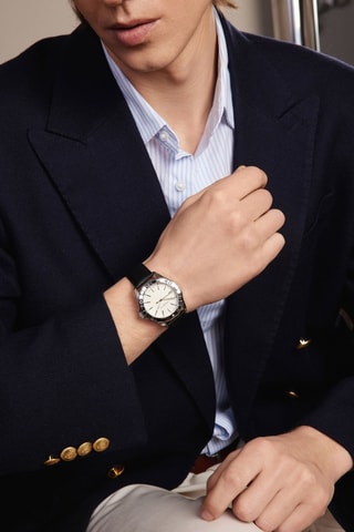 Orologio al quarzo in pelle Gelmer - Nero e argentato