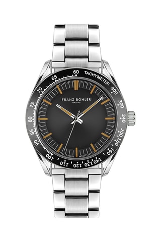 Orologio al quarzo in metallo Poschiavo - Tachimetro - Argentato e nero