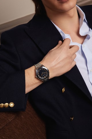 Orologio al quarzo in metallo Poschiavo - Tachimetro - Argentato e nero