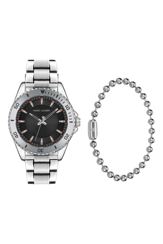 Cofanetto orologio al quarzo in pelle e bracciale Istanbul
