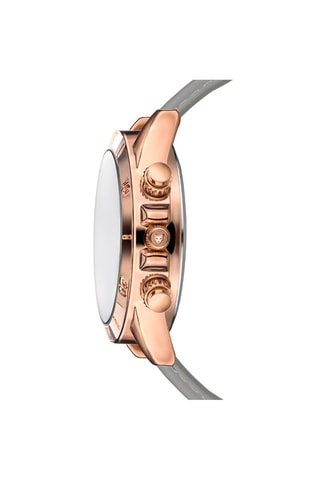 Orologio al quarzo in pelle Valencia - Grigio e dorato rosa