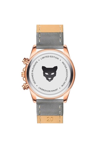 Orologio al quarzo in pelle Valencia - Grigio e dorato rosa