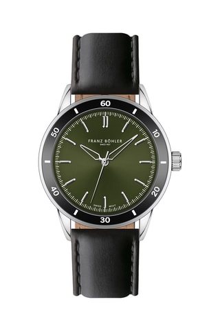 Orologio al quarzo in pelle Türlersee - Nero e argentato