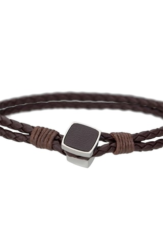 Cofanetto orologio al quarzo in acciaio e bracciale in pelle