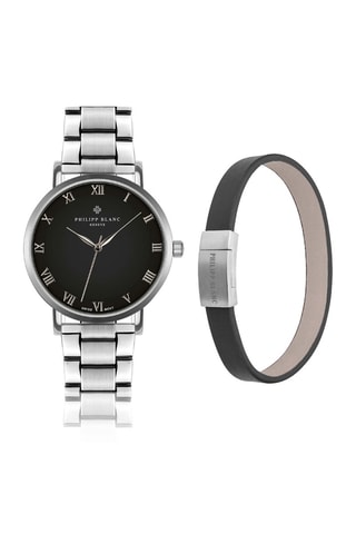 Cofanetto orologio al quarzo e bracciale in pelle Bern