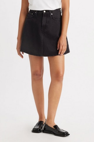 Minigonna in jeans - Nero 