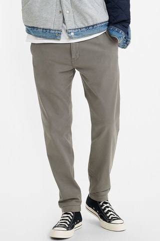 Pantaloni chino straight a vita alta - Grigio