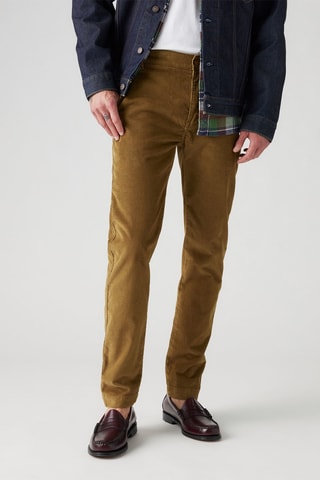 Pantaloni chino slim in velluto - Marrone