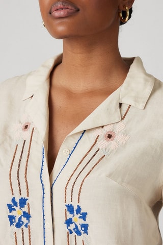 Camicia in lino  - Beige