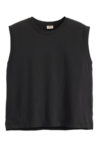 T-shirt senza maniche Boxy - Nero
