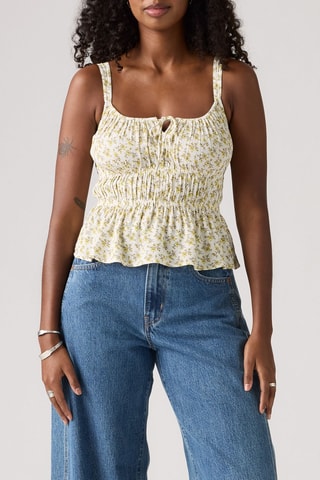 Blusa slim senza maniche - Giallo