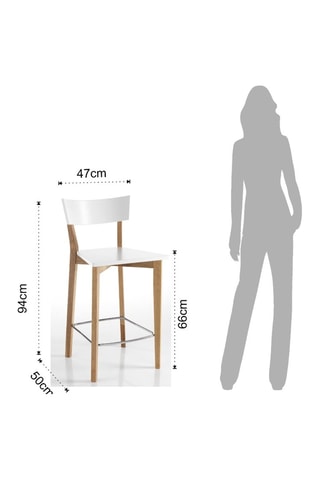2 tabourets en bois Kyra - Blanc