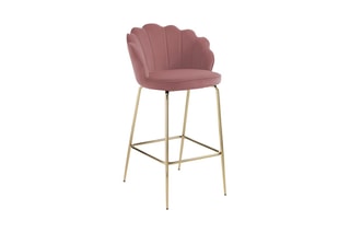 Tabouret de bar Shell - Rose poudré et doré