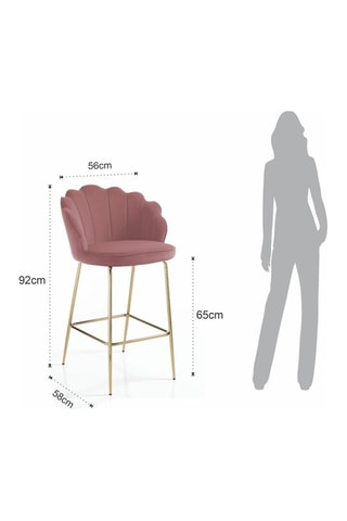 Tabouret de bar Shell - Rose poudré et doré