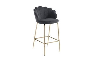 Tabouret de bar Shell - Gris foncé et doré