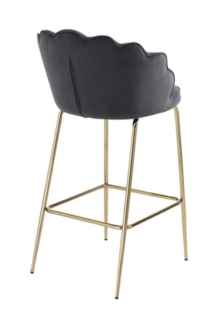 Tabouret de bar Shell - Gris foncé et doré