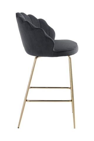 Tabouret de bar Shell - Gris foncé et doré