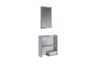 Meuble d'entrée Kiara 2 tiroirs - Gris et blanc