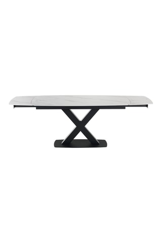 Table extensible Alexa - Imitation marbré blanc et noir