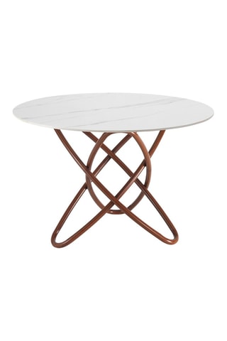 Table Hula Hoop - Imitation noyer et blanc